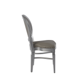 Chandelle Chair in Silver with Grey Seat Pad