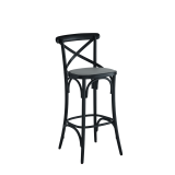 Coco Bar Stool in Black with Grey Seat Pad