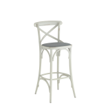 Coco Bar Stool White in with Grey Seat Pad