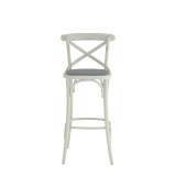 Coco Bar Stool White in with Grey Seat Pad