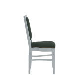 CKC Chair in White with Hunter Green Seat Pad