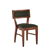 The Bogart Chair in Antique Wood with Hunter Green Seat Pad