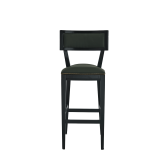 The Bogart Bar Stool in Black with Hunter Green Seat Pad