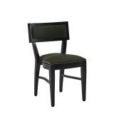 The Bogart Chair in Black with Hunter Green Seat Pad