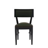 The Bogart Chair in Black with Hunter Green Seat Pad