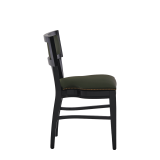 The Bogart Chair in Black with Hunter Green Seat Pad