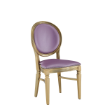 Chandelle Chair in Gold with Icy Pink Seat Pad