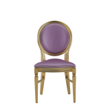 Chandelle Chair in Gold with Icy Pink Seat Pad