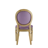 Chandelle Chair in Gold with Icy Pink Seat Pad