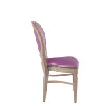 Chandelle Chair in Ivory with Icy Pink Seat Pad