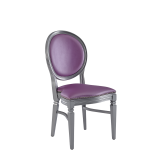 Chandelle Chair in Silver with Icy Pink Seat Pad