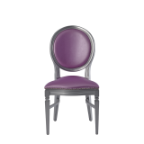 Chandelle Chair in Silver with Icy Pink Seat Pad