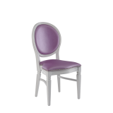 Chandelle Chair in White with Icy Pink Seat Pad