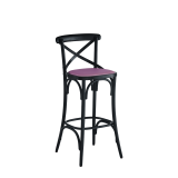 Coco Bar Stool in Black with Icy Pink Seat Pad