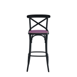 Coco Bar Stool in Black with Icy Pink Seat Pad