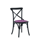 Coco Chair in Black with Icy Pink Seat Pad