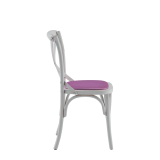 Coco Chair in White with Icy Pink Seat Pad