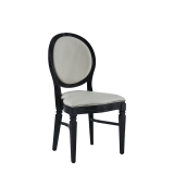 Chandelle Chair in Black with Ivory Seat Pad