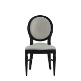 Chandelle Chair in Black with Ivory Seat Pad