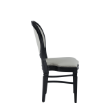 Chandelle Chair in Black with Ivory Seat Pad