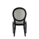 Chandelle Chair in Black with Ivory Seat Pad