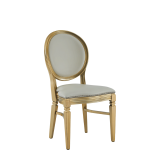 Chandelle Chair in Gold with Ivory Seat Pad