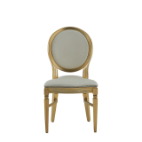 Chandelle Chair in Gold with Ivory Seat Pad