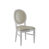 Chandelle Chair in White with Ivory Seat Pad