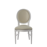 Chandelle Chair in White with Ivory Seat Pad