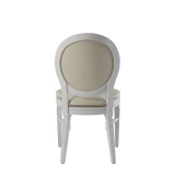 Chandelle Chair in White with Ivory Seat Pad