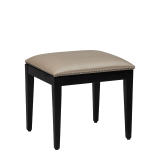 Divano Ottoman in Black with Ivory Seat Pad