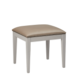 Divano Ottoman in White with Ivory Seat Pad