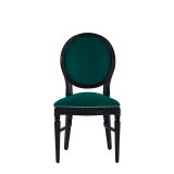 Chandelle Chair in Black with Jade Velvet Seat Pad