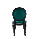 Chandelle Chair in Black with Jade Velvet Seat Pad