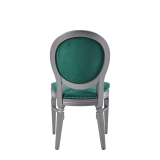 Chandelle Chair in Silver with Jade Velvet Seat Pad