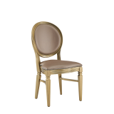 Chandelle Chair in Gold with Latte Seat Pad