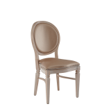 Chandelle Chair in Ivory with Latte Seat Pad