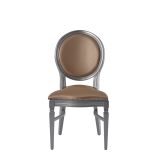 Chandelle Chair in Silver with Latte Seat Pad