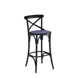 Coco Bar Stool in Black with Lavender Seat Pad
