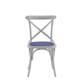 Coco Chair in White with Lavender Seat Pad