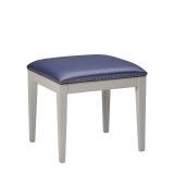 Divano Ottoman in White with Lavender Seat Pad