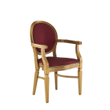 Chandelle Armchair in Gold with Merlot Seat Pad