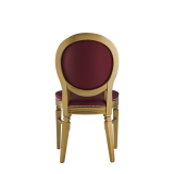 Chandelle Chair in Gold with Merlot Seat Pad