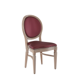Chandelle Chair in Ivory with Merlot Seat Pad