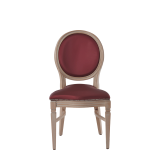 Chandelle Chair in Ivory with Merlot Seat Pad