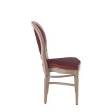 Chandelle Chair in Ivory with Merlot Seat Pad