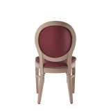 Chandelle Chair in Ivory with Merlot Seat Pad