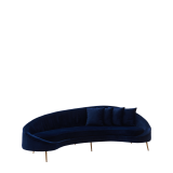 LA Sofa in Midnight Blue Velvet