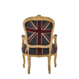Louis Armchair in Gold with Union Jack Seat Pad
