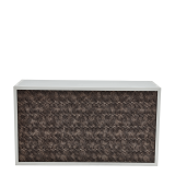 Unico Bar - White Frame - Taupe Snake Skin Upholstered Panels